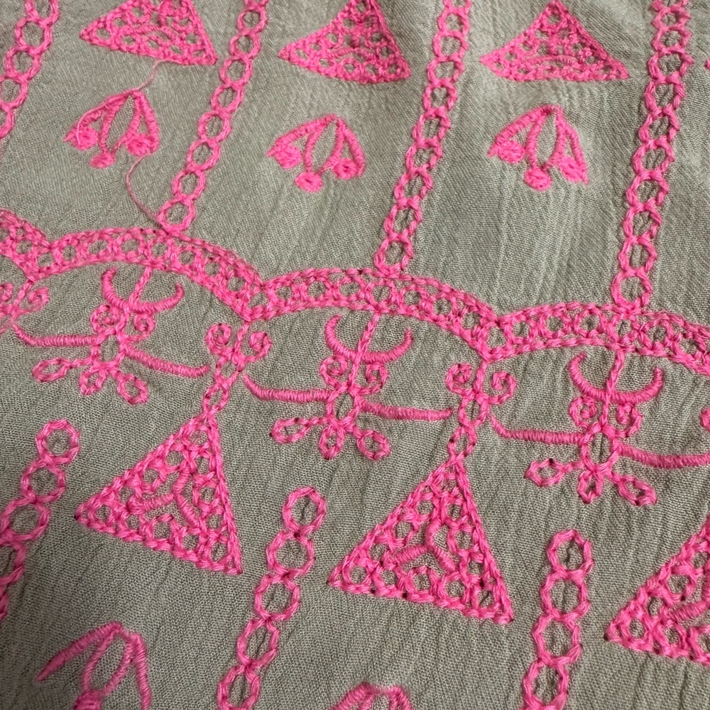 natural life Pink and Tan Embroidered Blouse - Picture 5 of 5